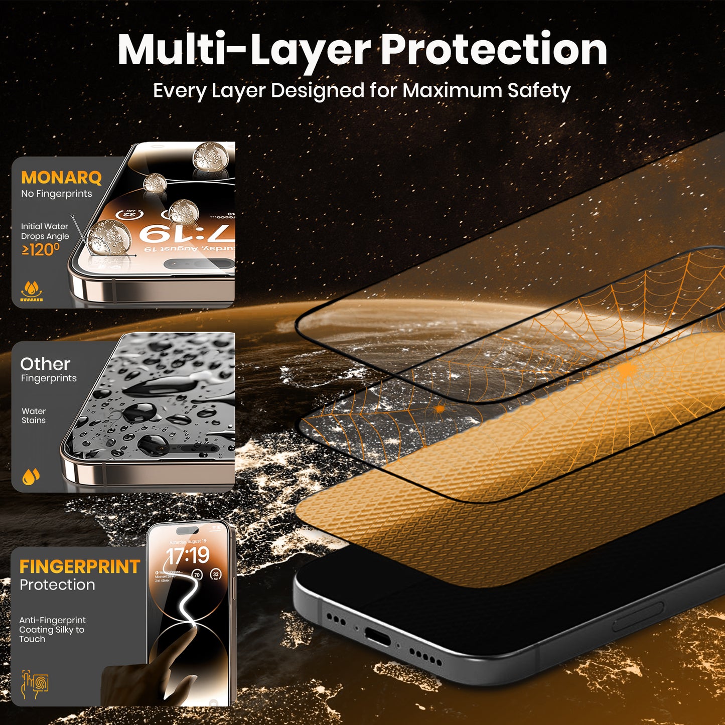 Monarq | iPhone Premium Screen Protector Tempered Glasses
